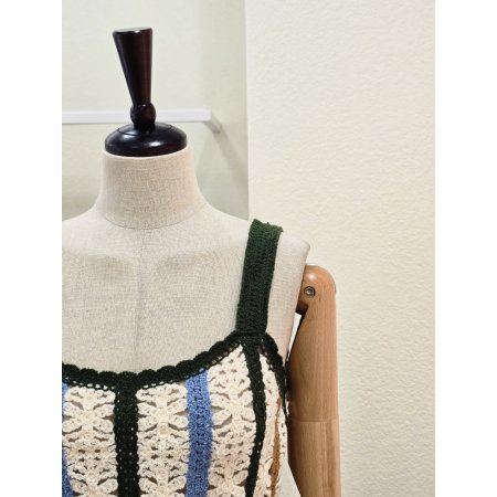 단가라 니트 크롭 베스트