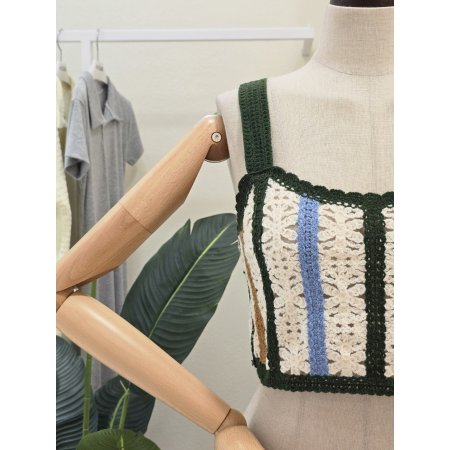 단가라 니트 크롭 베스트