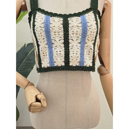 단가라 니트 크롭 베스트