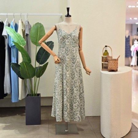 페이즐 프린트 끈 원피스