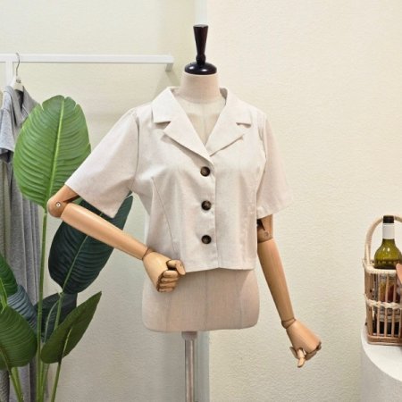 심플 버튼업 숏 자켓