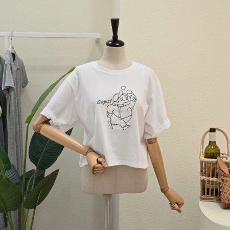 웁스s 프린트 반팔 티셔츠