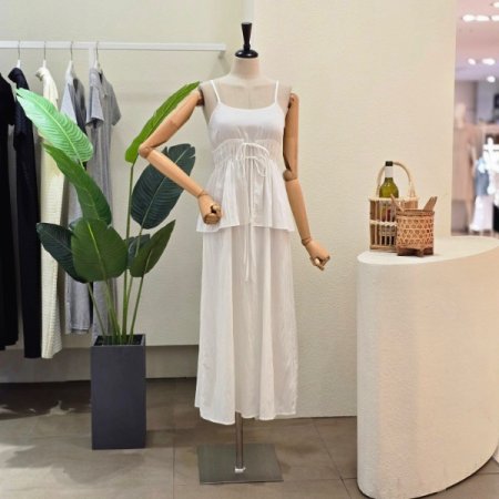 레이어드 스타일 스트링 원피스