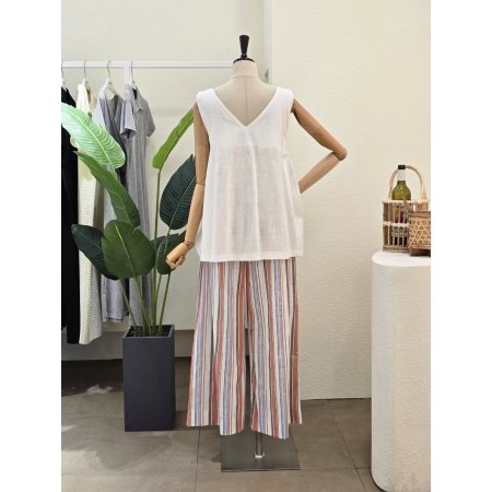 린넨 블라우스 와이드 팬츠 세트