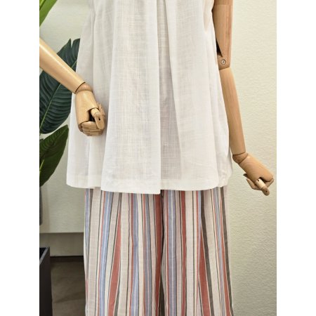 린넨 블라우스 와이드 팬츠 세트