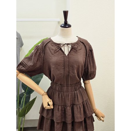 아일렛 블라우스 캉캉 스커트 세트