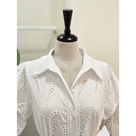 펀칭 웨이브 셔츠형 원피스