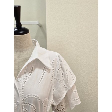 펀칭 웨이브 셔츠형 원피스