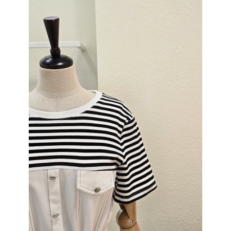 아웃 포켓 스트라이프 원피스