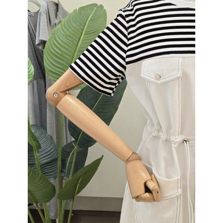 아웃 포켓 스트라이프 원피스