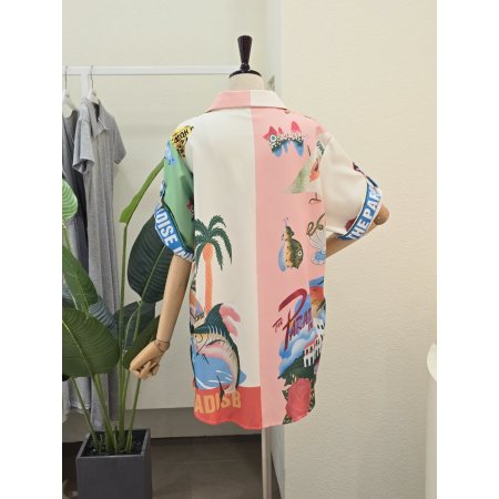 레터링 프린트 바캉스 셔츠