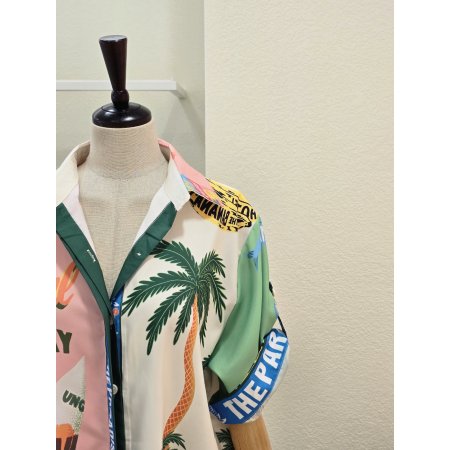 레터링 프린트 바캉스 셔츠