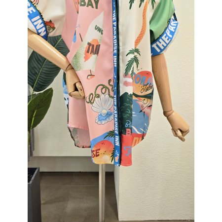 레터링 프린트 바캉스 셔츠