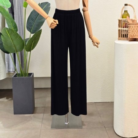 밴딩 와이드 플리츠 팬츠