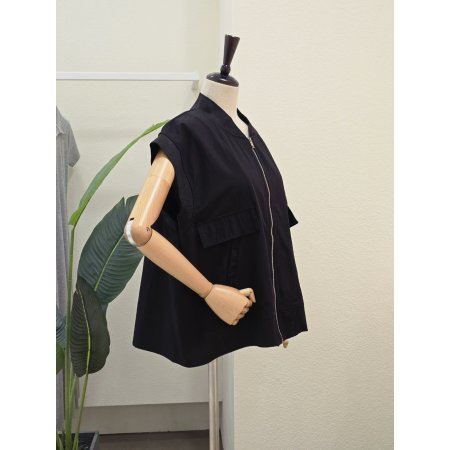 포켓 집업 노카라 베스트