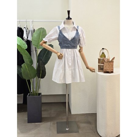 데님 뷔스티에 원피스 세트