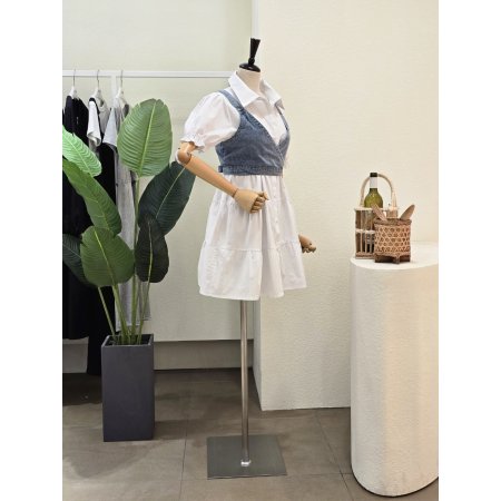 데님 뷔스티에 원피스 세트