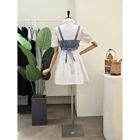 데님 뷔스티에 원피스 세트