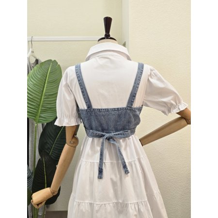 데님 뷔스티에 원피스 세트