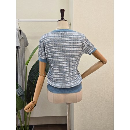 트위드 스타일 반팔 니트