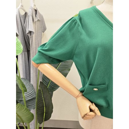 브이넥 버튼 포인트 가디건