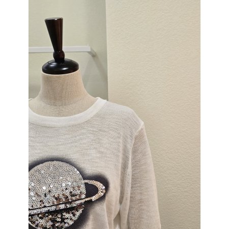 스팽글 우주선 라운드 니트