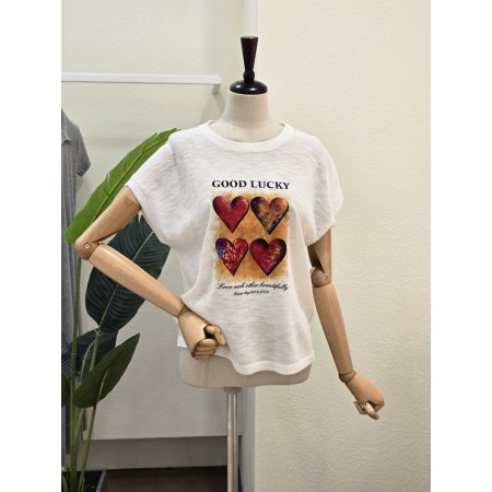 하트 포인트 라운드 니트