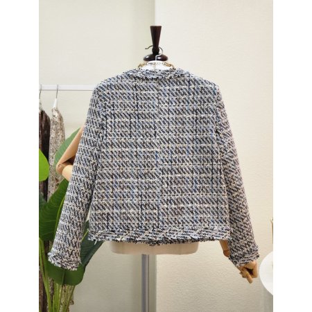 라운드넥 트위드 자켓