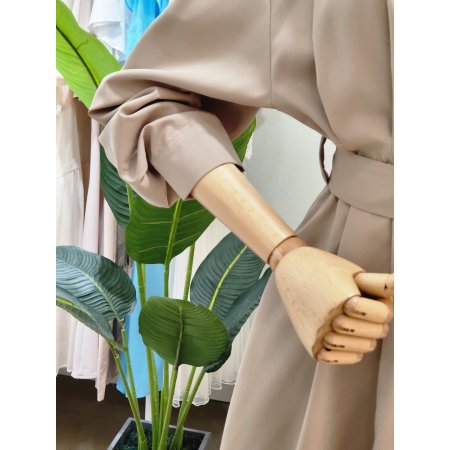 트렌치 벨티드 A라인 롱원피스