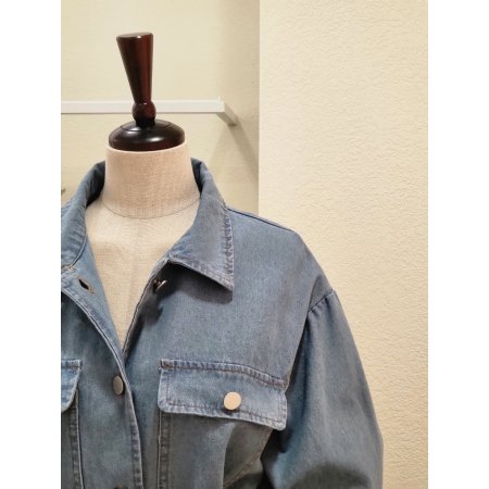 데님 벨티드 카라넥 롱원피스