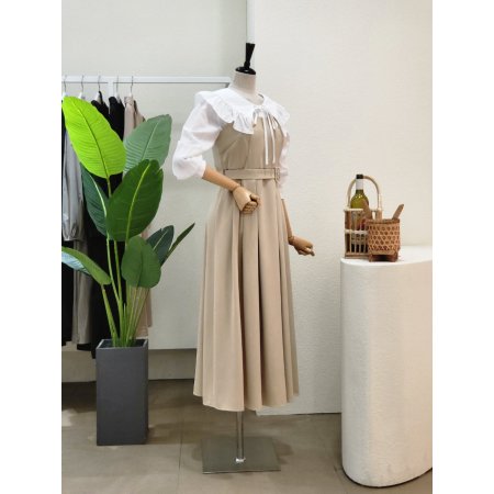 A라인 벨티드 뷔스티에 롱원피스