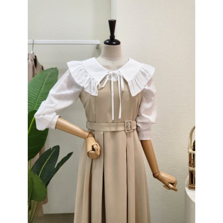 A라인 벨티드 뷔스티에 롱원피스