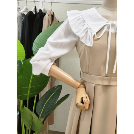 A라인 벨티드 뷔스티에 롱원피스