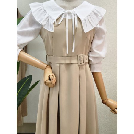 A라인 벨티드 뷔스티에 롱원피스