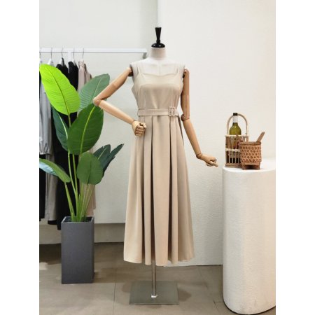 A라인 벨티드 뷔스티에 롱원피스