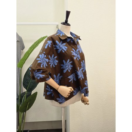 빅 플라워 포켓 셔츠