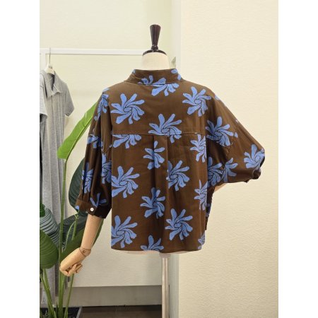 빅 플라워 포켓 셔츠