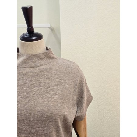 하이넥 무지 반팔 니트