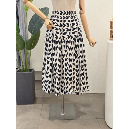 A라인 하트 프린팅 롱 스커트