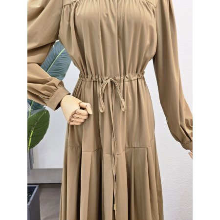 핀턱 셔링 티어드 원피스