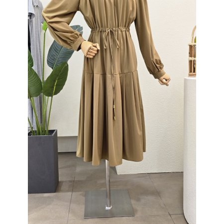 핀턱 셔링 티어드 원피스