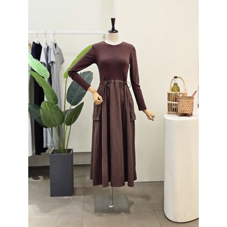 후드 베스트 원피스 세트