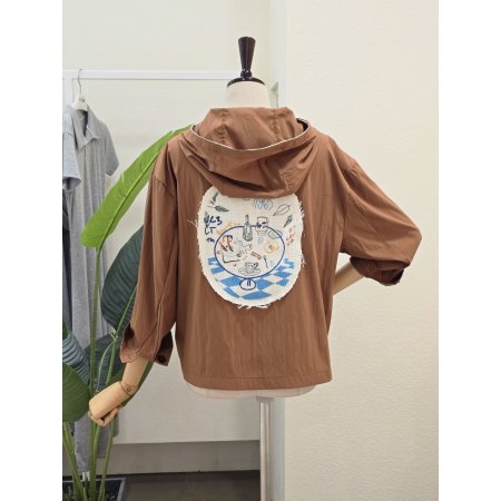 후드 백 프린팅 점퍼