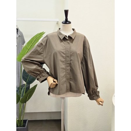 소매 프릴 카라넥 점퍼