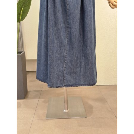 투턱 벨티드 데님 스커트