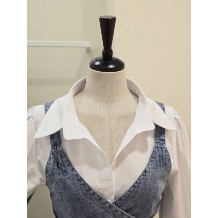 데님 뷔스티에 셔츠 원피스 세트