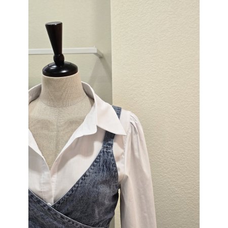 데님 뷔스티에 셔츠 원피스 세트