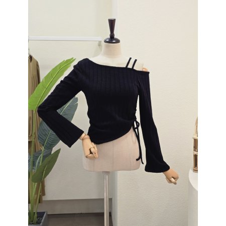 어깨 스트랩 스트링 티셔츠