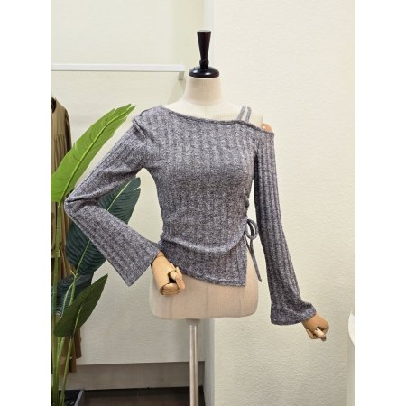 어깨 스트랩 스트링 티셔츠