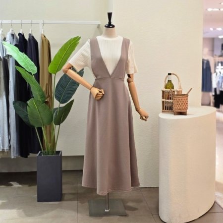 브이 라인 뷔스티에 원피스